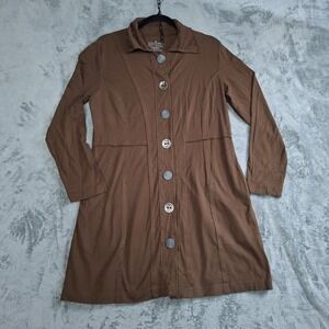 Neon Buddha Jacket M‎ Tunic Dress Top Button Long Sleeve Cotton Blend Lagenlook